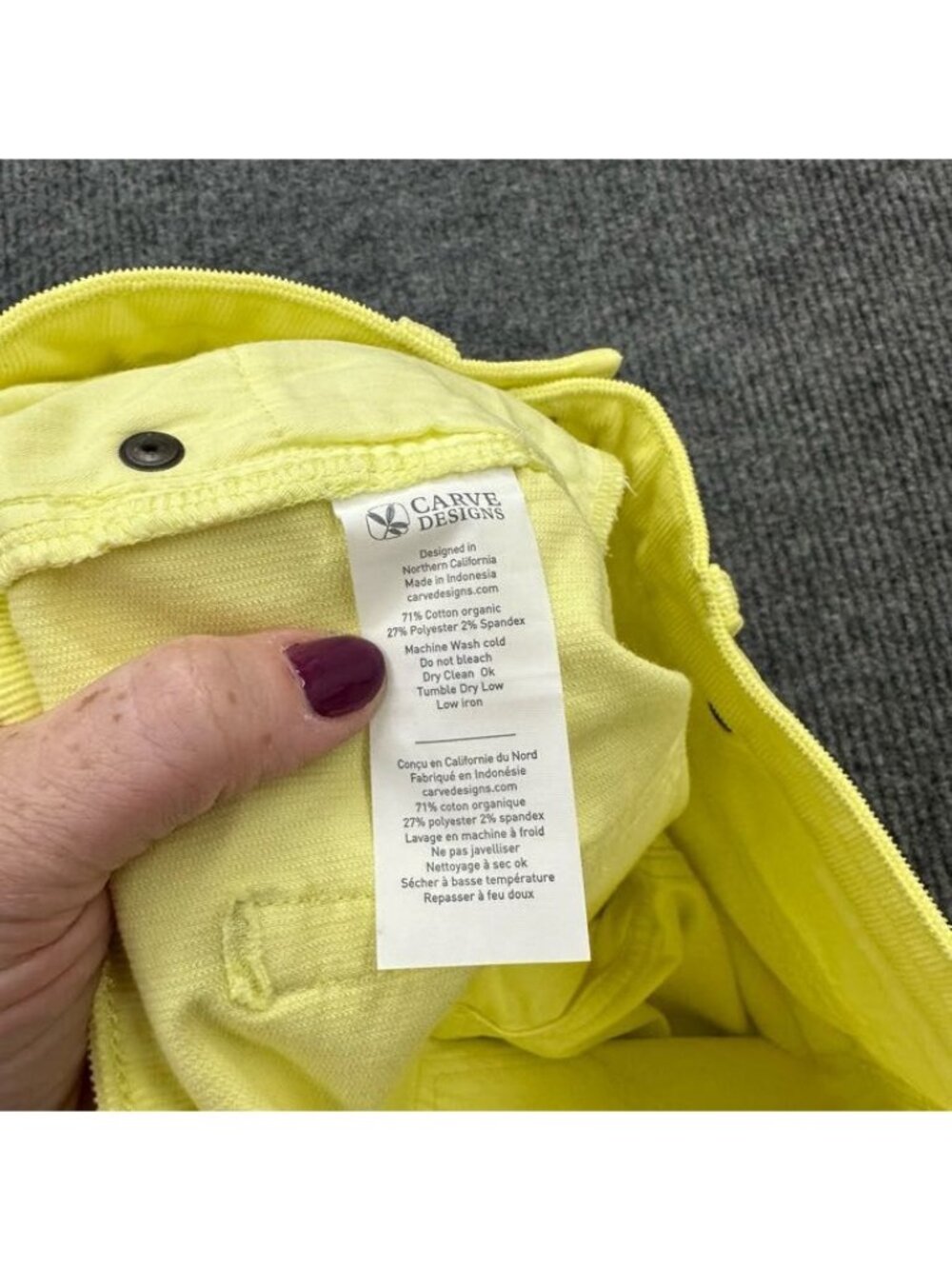 Carve Designs Oahu Citron Corduroy Cut Off Frayed Hem Shorts Preppy Womens sz 6 - Picture 5 of 9